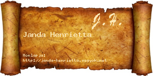 Janda Henrietta névjegykártya